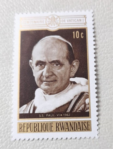 Sello - Ruanda - 1970 Centenario Del Primer Concilio Vatican