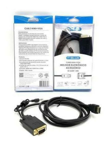 Cabo Hdmi + Vga 1.8m It-blue Le-6620