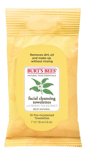 Toallitas Desmaquillantes Burts Bees Té Blanco 10un