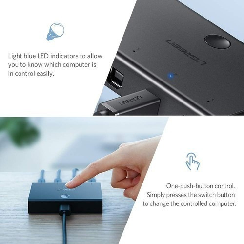 Switch Usb Kvm Compartilhamento 2.0 Para 4 Pcs Ugreen