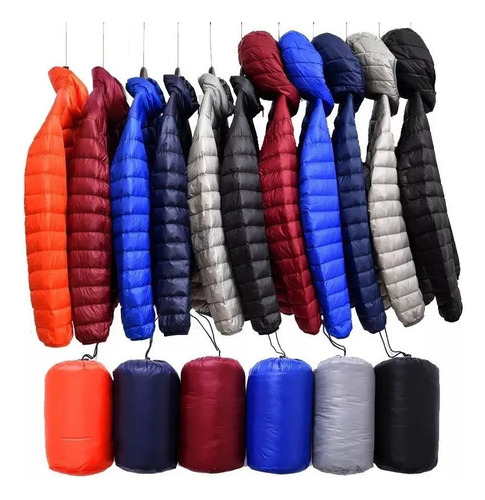 Chaqueta Puffer Leve Con Capucha Masculina