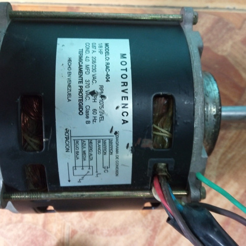 Motor Doble Eje 1/8 Hp 1075 Rpm 1ph 220v 