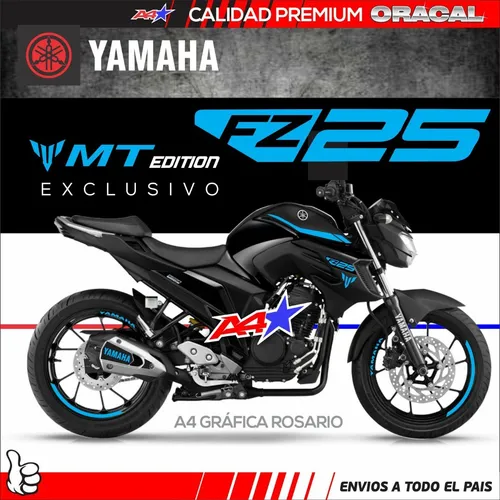 Calcos Yamaha Fz25 Edicion Mt09 Full Celeste Mate