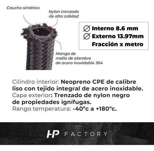 Manguera Mallada De Nylon An6 Metro Ftx Fueltech