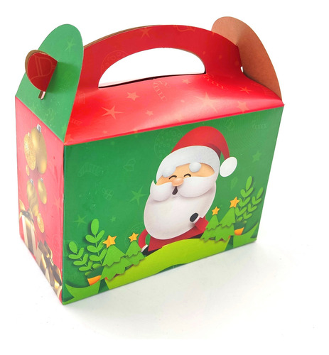 Caja Cajita Feliz Sorpresa X6 Unidades Navidad Santa