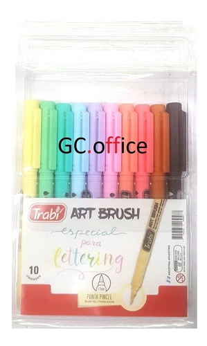 Marcador Trabi Art Brush Pastel X 10 Colores Ideal Lettering