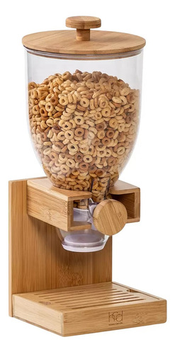 Dispensador De Cereal Con Base De Bambu 