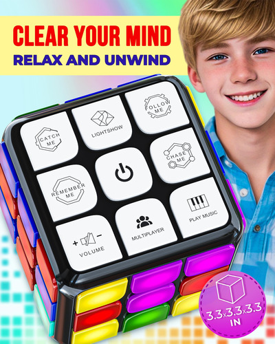 Juego Cubo Intermitente Mano Electrónico Stem Memoria Niños