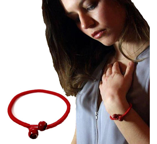 Pulsera Hilo Rojo Budista Tibetana De Suerte Para Protección Diámetro 5 cm Largo 16 cm