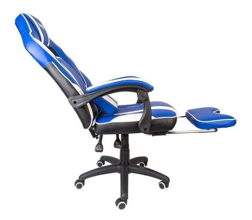 Imagen 2 de 2 de Silla De Escritorio Noga Thypon Rt Gamer Azul Con Apoya Pies