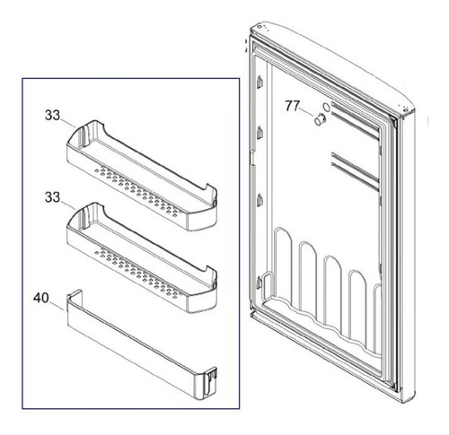 Kit De 3 Anaqueles Para Puerta De Refrigerador Mabe Rmt1951