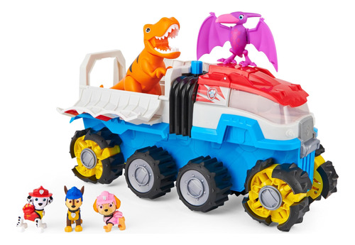 Paw Patrol, Vehículo Motorizado Dino Patroller Con 3 Figuras