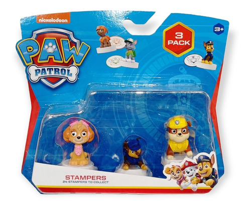 Sellos Paw Patroll X 3 Con Figura Original Stampers Varios