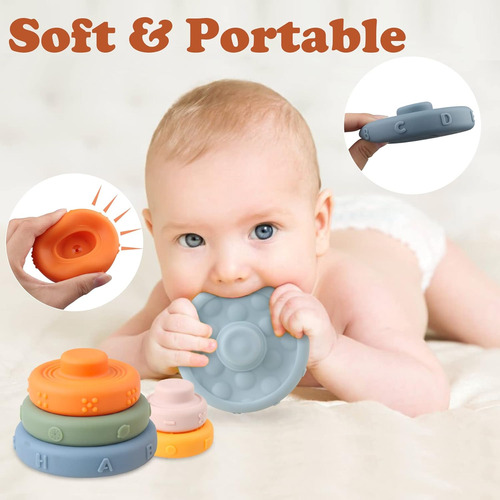 Majobee Anillos De Juguetes Apilables Sensoriales Para Bebés
