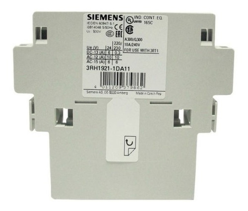 Contacto Auxiliar Siemens 1nc + 1na Lateral