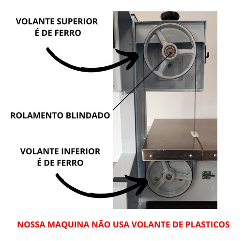 Mini Serra Fita Mesa Móvel Com Moedor Carne Boca 5 Bja-150