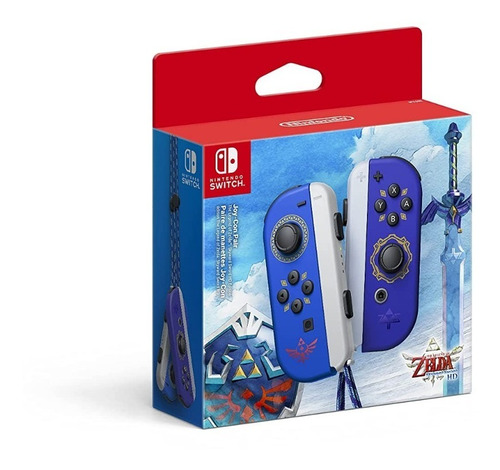 Set Joycons Nintendo Switch Azul Zelda Skyward Sword Genuino