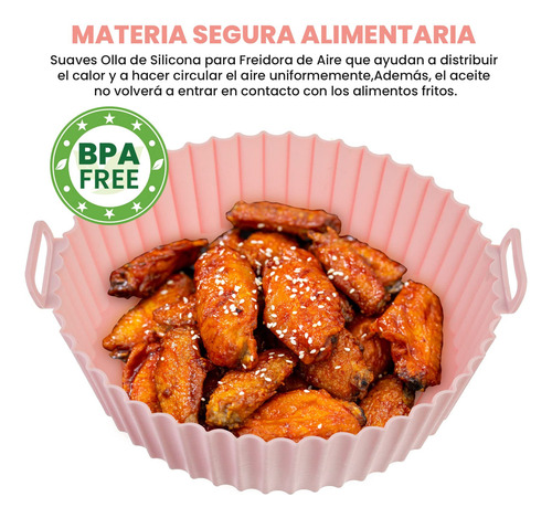 Olla De Silicona Para Freidora De Aire 4 Piezas Reutilizable