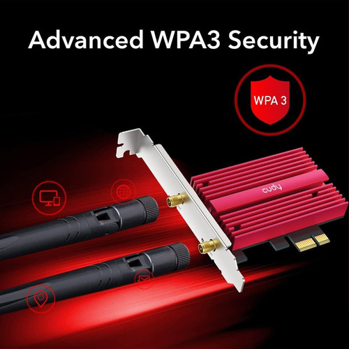 Placa Wi-fi 6e Cudy We3000s Pci-e Ax5400+bluetooth 5.2 Kt