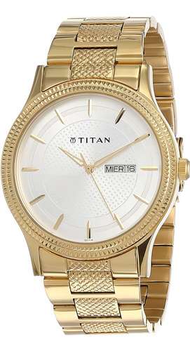 Reloj Analógico Titan Con Esfera Plateada Para Hombre - 1650ym05