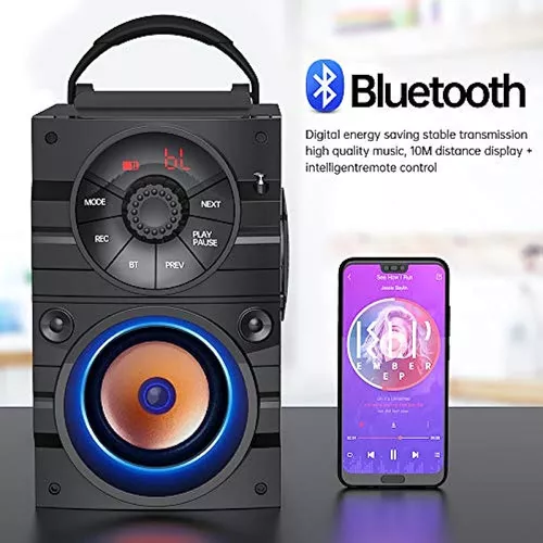 Parlantes Bluetooth Portátiles Con Luz, Parlante Grande Inal