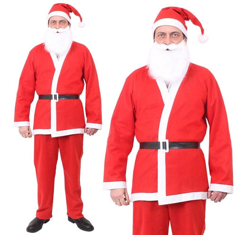 Traje Disfraz Papa Noel Adulto Santa Claus Completo Gorro
