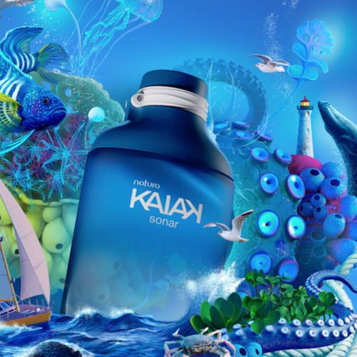 Perfume Casal Kaiak Sonar Natura 01 Kaiak Sonar Deo Colonia Feminino 100ml E 01 Kaiak Sonar Deo Colonia Masculino 100ml