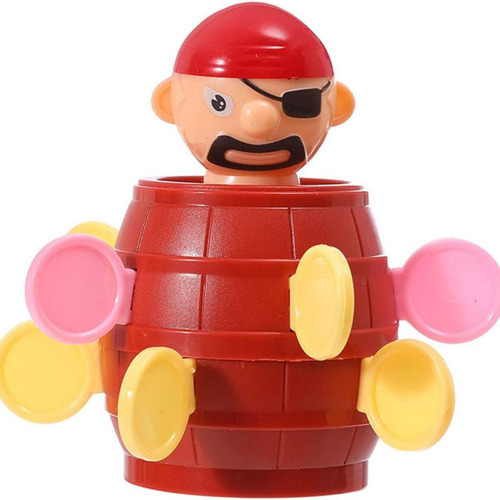 Mini Barril Do Pirata 10cm 9 Chaves Adagas - 2 A 3 Jogadores