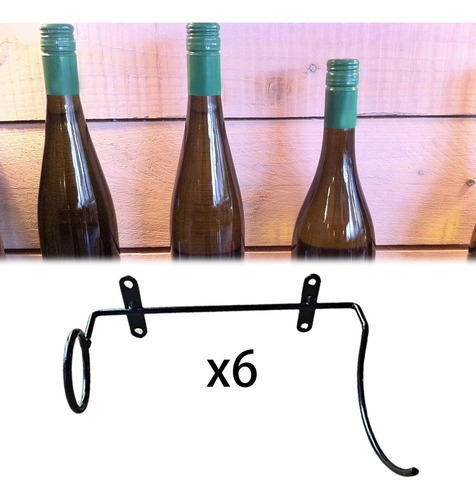Porta-vinhos De Ferro De 6 Peças Montado À Direita