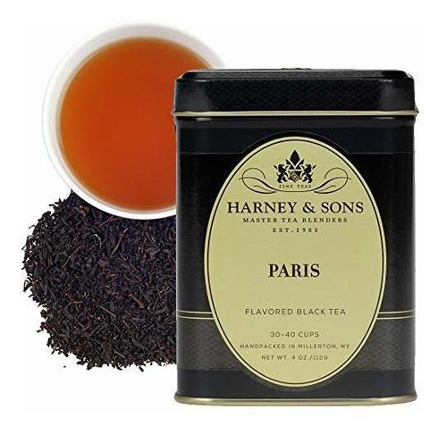 Harney & Sons Con Sabor A Té Negro, París, 4 Onzas.