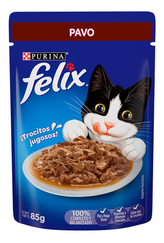 Alimento Gato Húmedo Felix Pavo Salsa Sobre 85g Purina