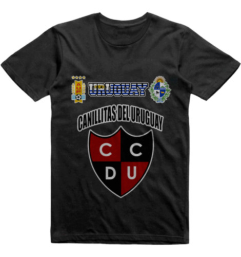 Remera Algodon Negra Uruguay Club Canillitas Del Uruguay