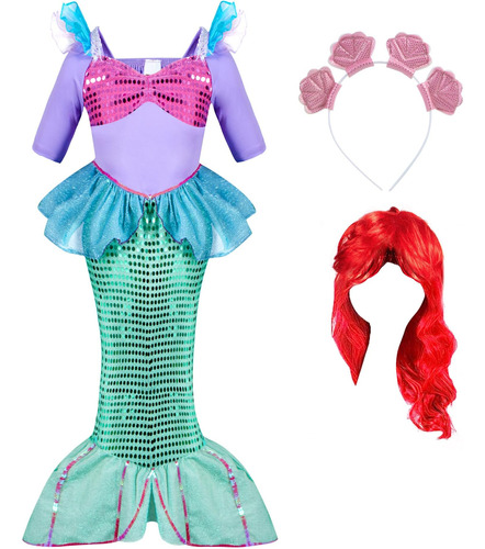 Spooktacular Creations Deluxe Mermaid Costume Set Con Rojo Y