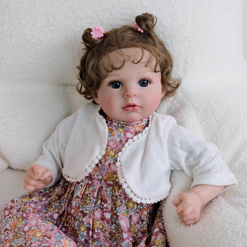 Muñeca Reborn 50cm Silicona Mixta Con Accesorios Original
