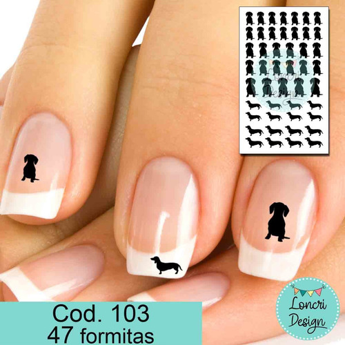 Stickers Para Uñas Nail Art Perro Salchicha