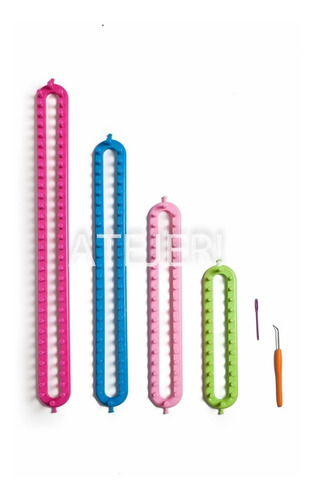 Imagen 8 de 10 de Kit 4 Telares Bastidor Tejido Loom Telar Rectangular