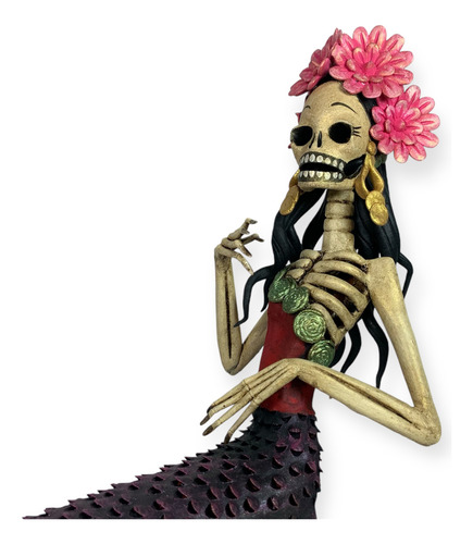 Catrina De Barro En Forma De Sirena Capula Michoacán
