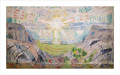 Lamina Fine Art El Sol Munch 96x60 Cm Myc Arte