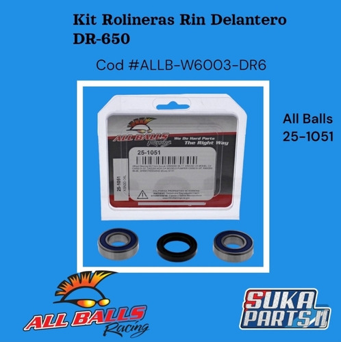 Kit Rolineras Rin Delantero Dr-650 All Balls
