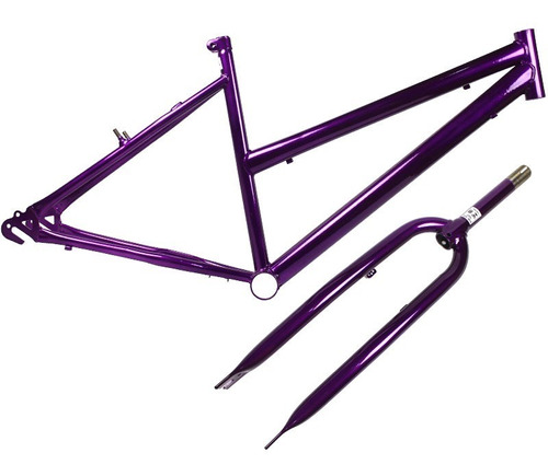 Quadro De Bicicleta Feminino Aro 24 + Garfo Lilas