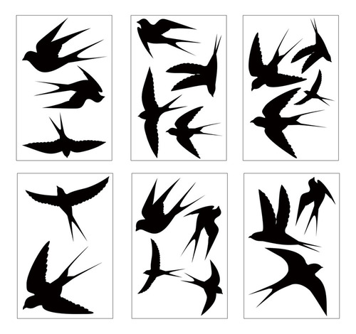 Pegatinas De Pájaros, 6 Hojas, 20 Piezas, Previenen Golpes