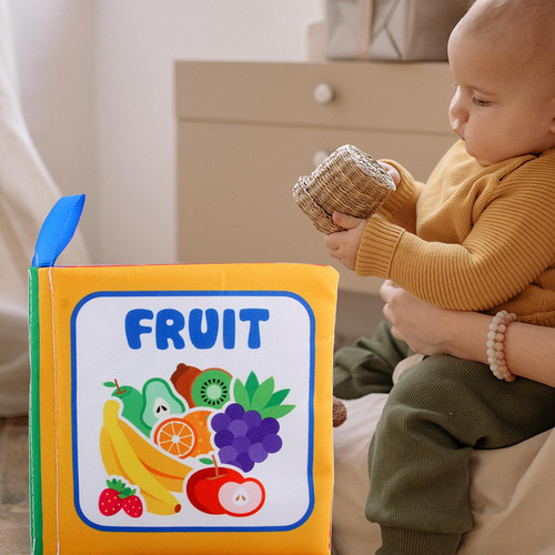 2 Soft Cloth Books Early Development Parent-child Fruits