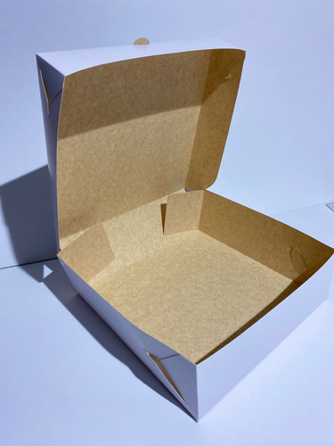Caja Desayuno Cartulina 30x30x10 Pack X 10 Blanco
