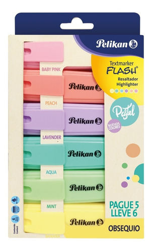 Resaltador Pastel Edición Pague 5 Lleve 6 Pelikan 