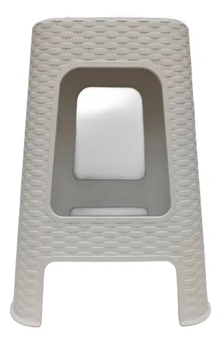 Banqueta Simil Ratan Blanca