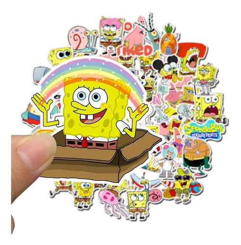 50 Stickers Bob Esponja - Etiquetas Autoadhesivas