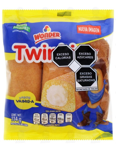 Pastelitos Twinkie Wonder De Vainilla. Caja Con 3 Piezas