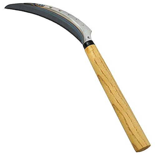 Grass Sickle Garden Tool Serrated Sickle 13 Inch, Carbo...