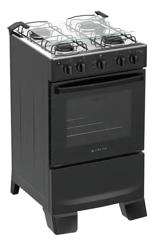 Fogão 4 Bocas Atlas Mônaco Plus Com Mesa De Inox Automático