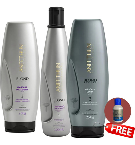 Kit Completo Aneethun Blond System 3 Produtos HipoalergĂȘnico